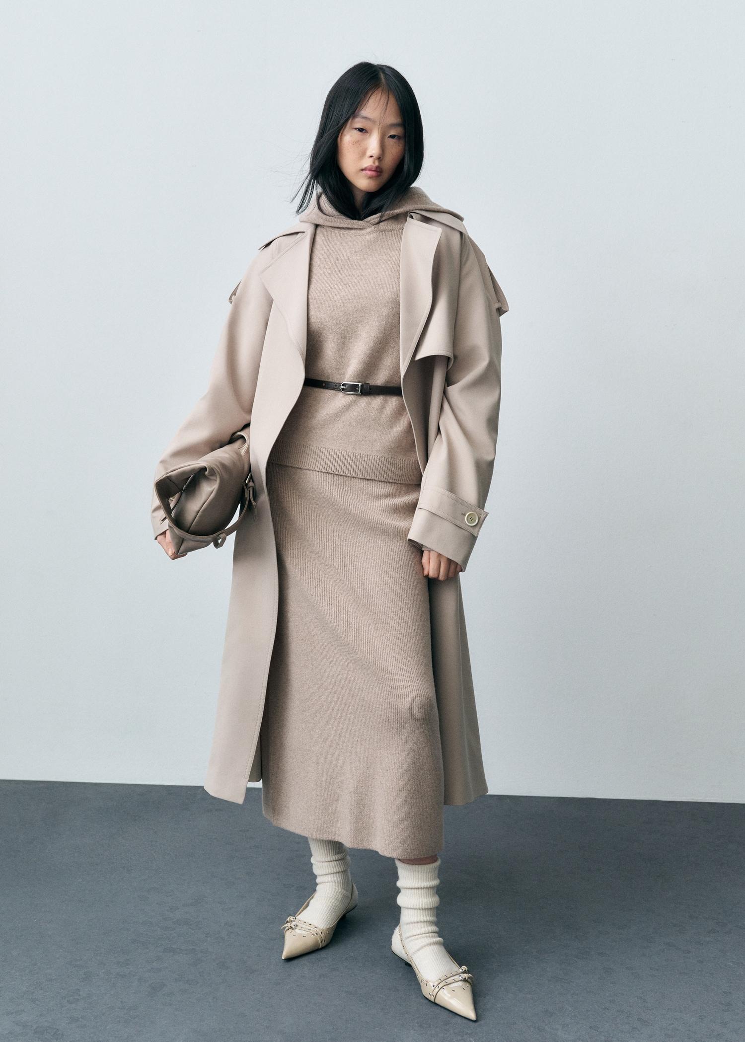 Wool-blend midi-skirt - Women | MANGO USA Product Image