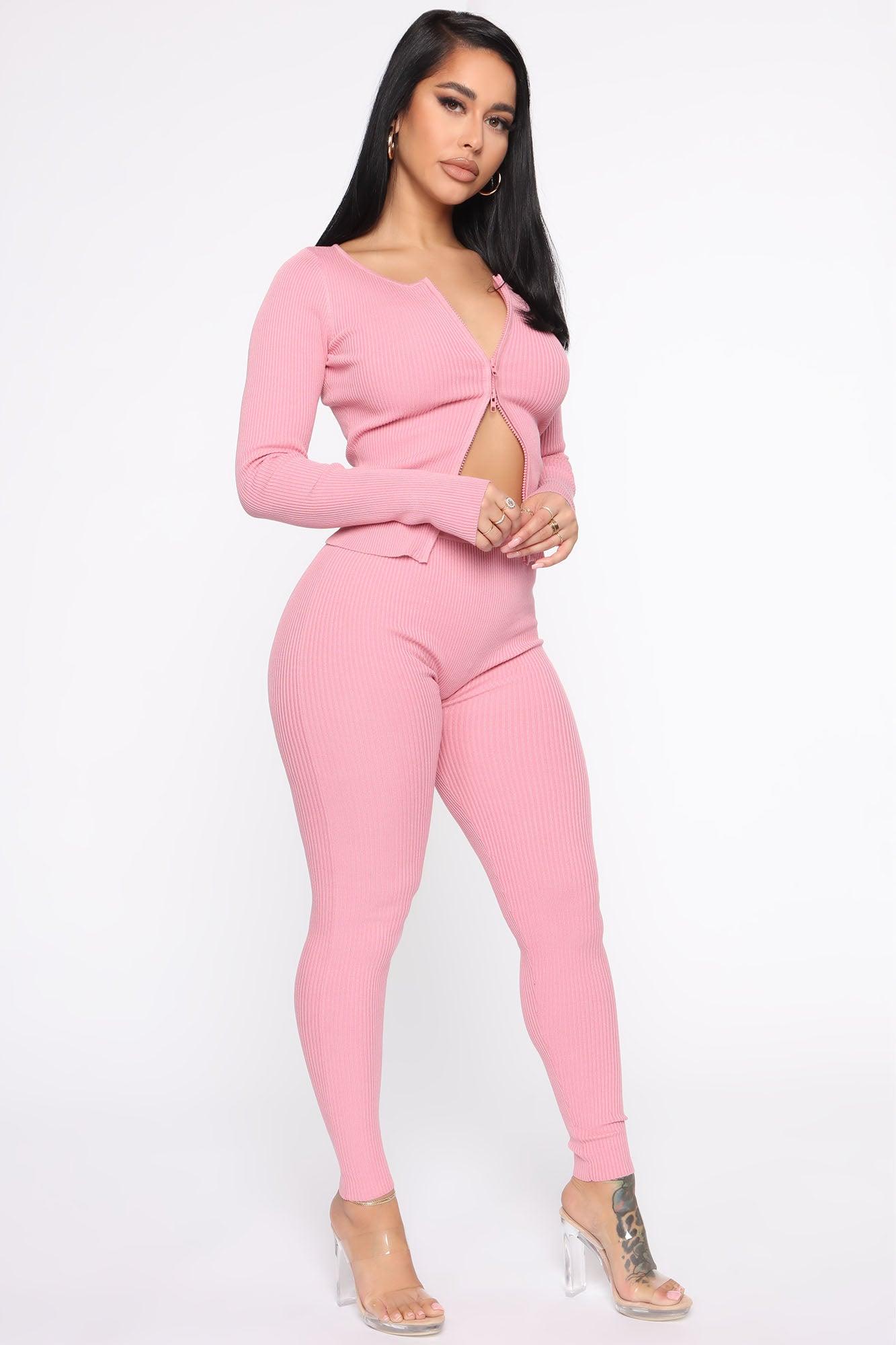 Wrong Way Sweater Pant Set - Pink Female Product Image