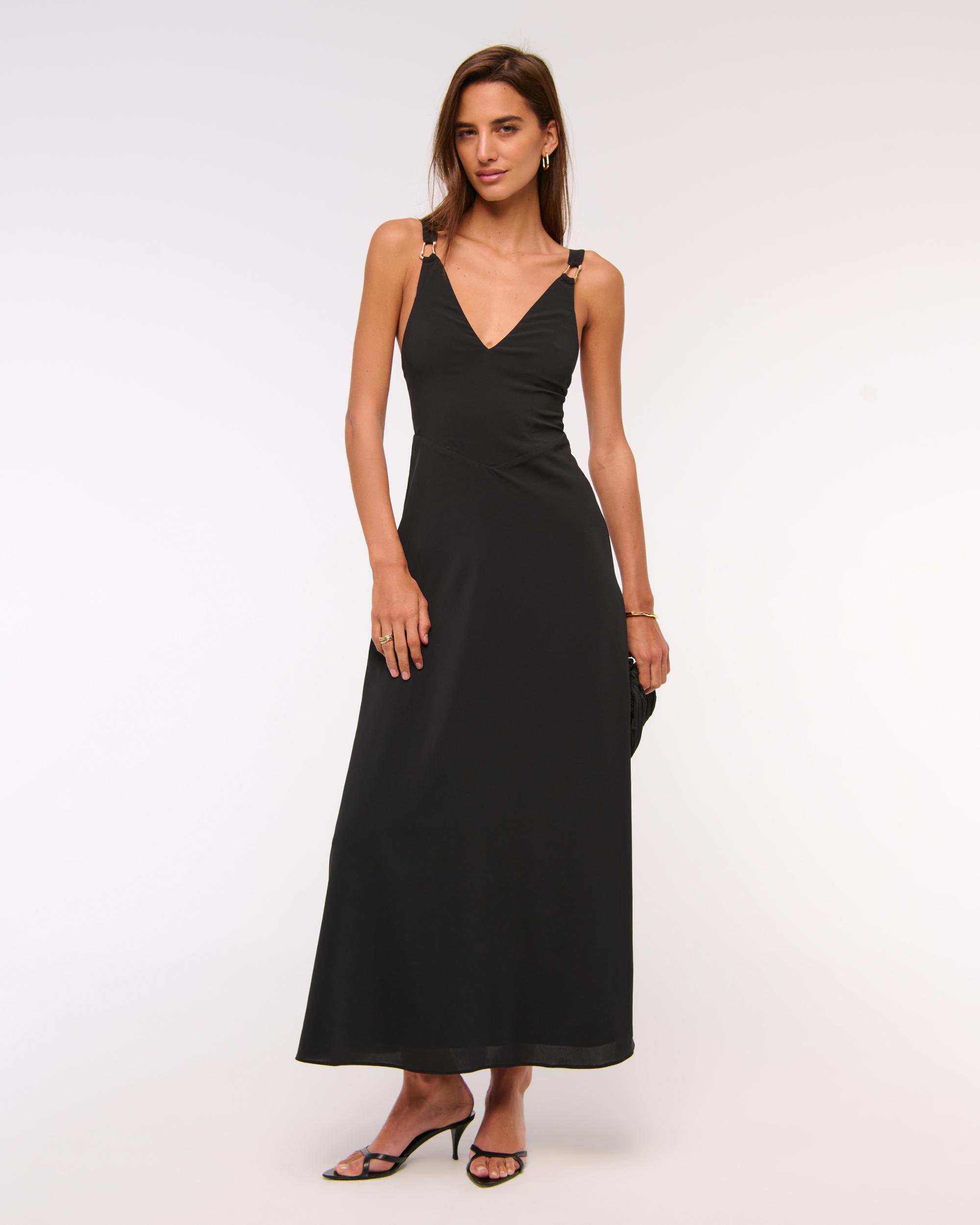 Dipped-Waist Hardware Maxi Dress Product Image