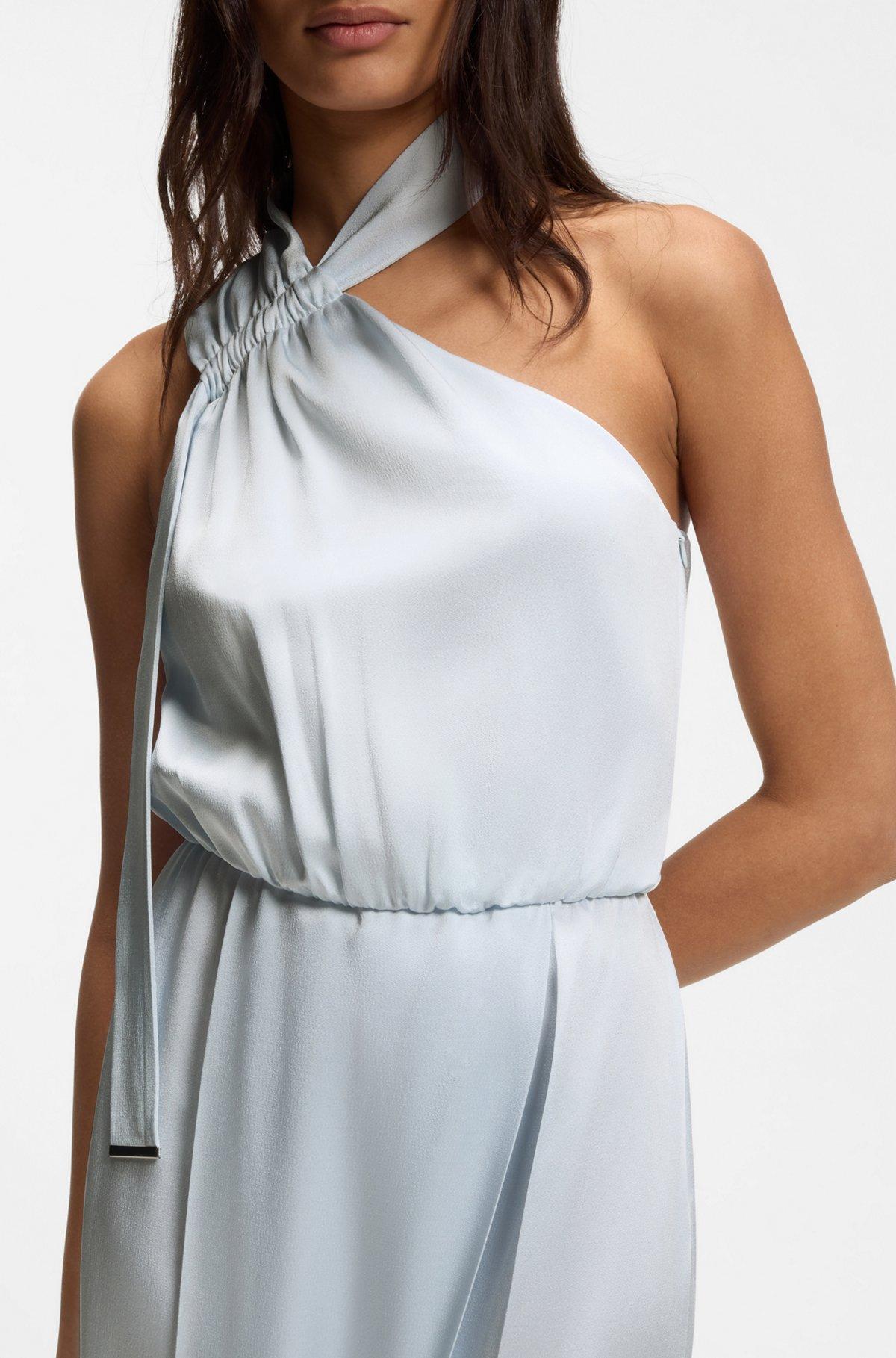 One-shoulder jumpsuit with wrap-effect front Product Image