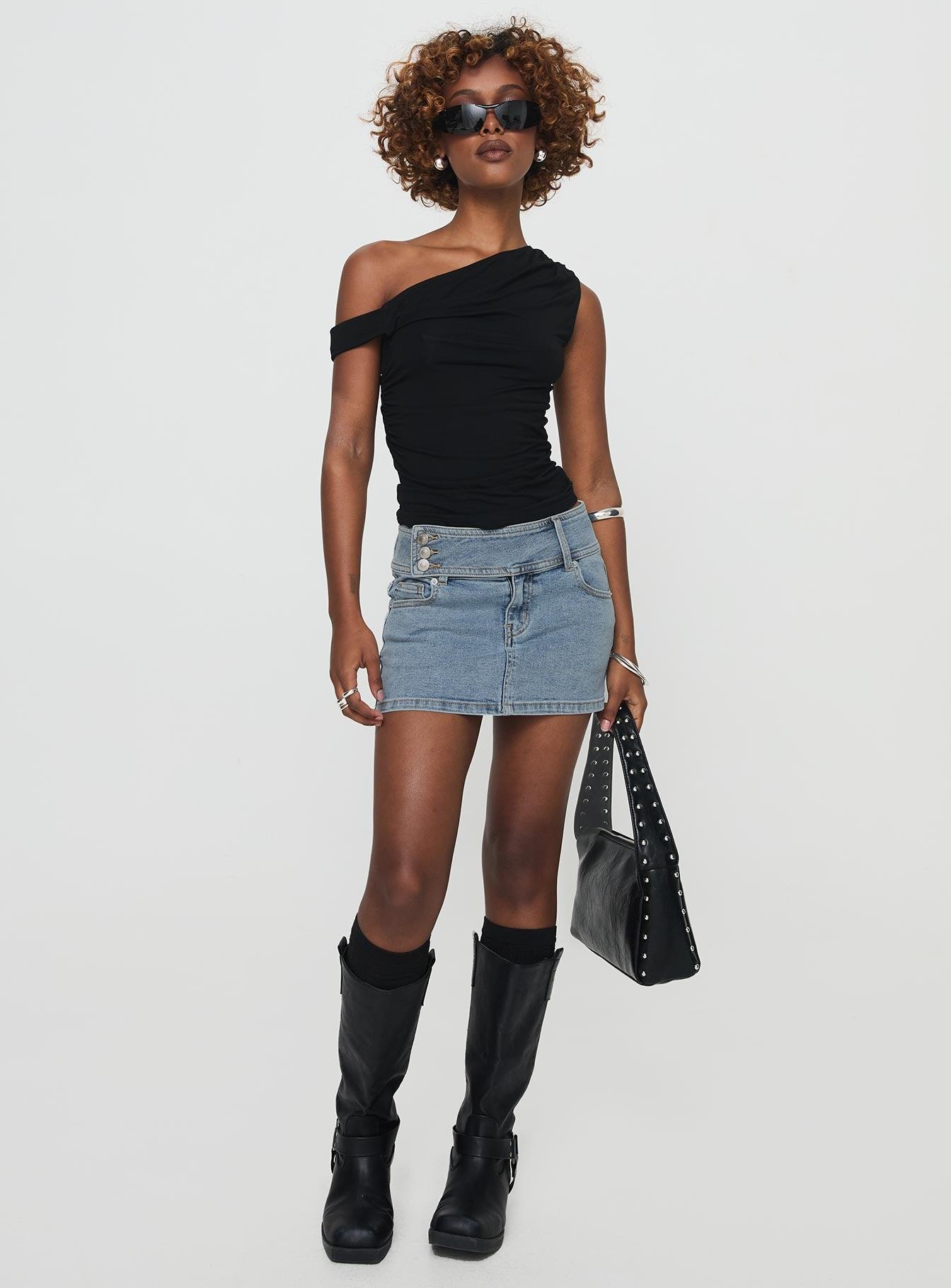 Brinkman Mini Skirt Light Wash Denim Product Image