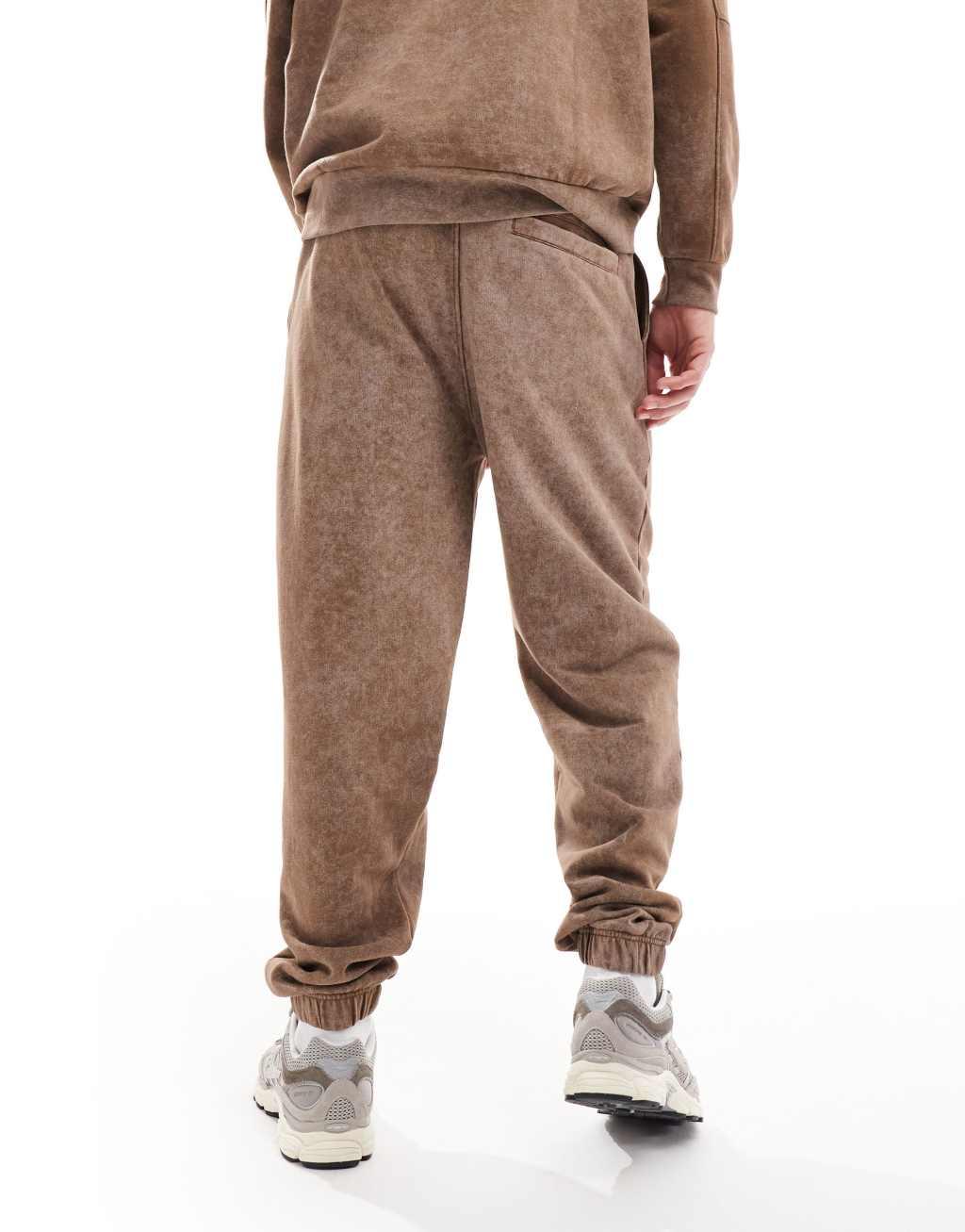 Another Influence acid wash sweatpants in brown Product Image
