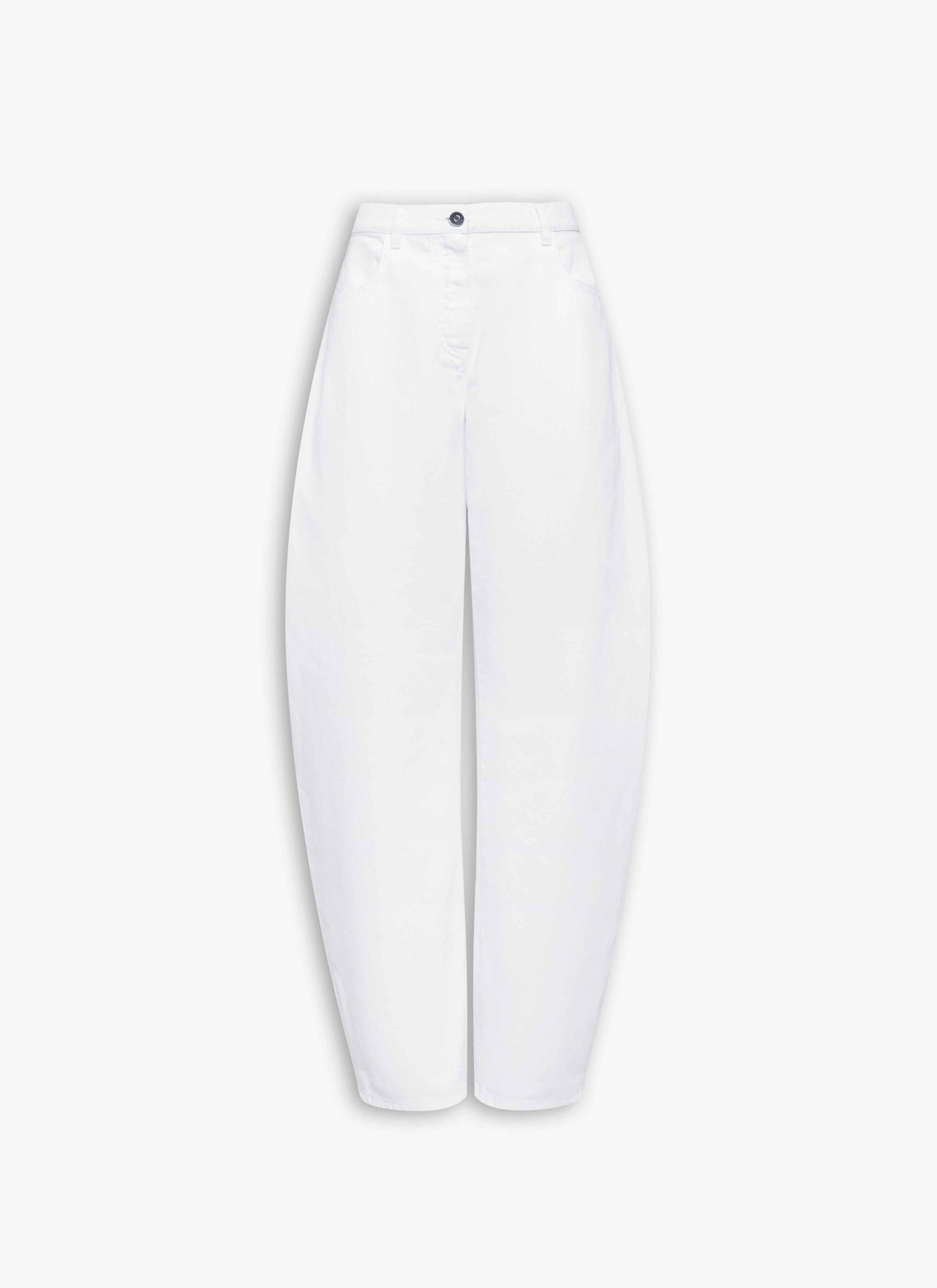 WHITE LOW WAIST ROUND JEANS Product Image