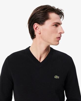 Monochrome Cotton V-neck Sweater Product Image