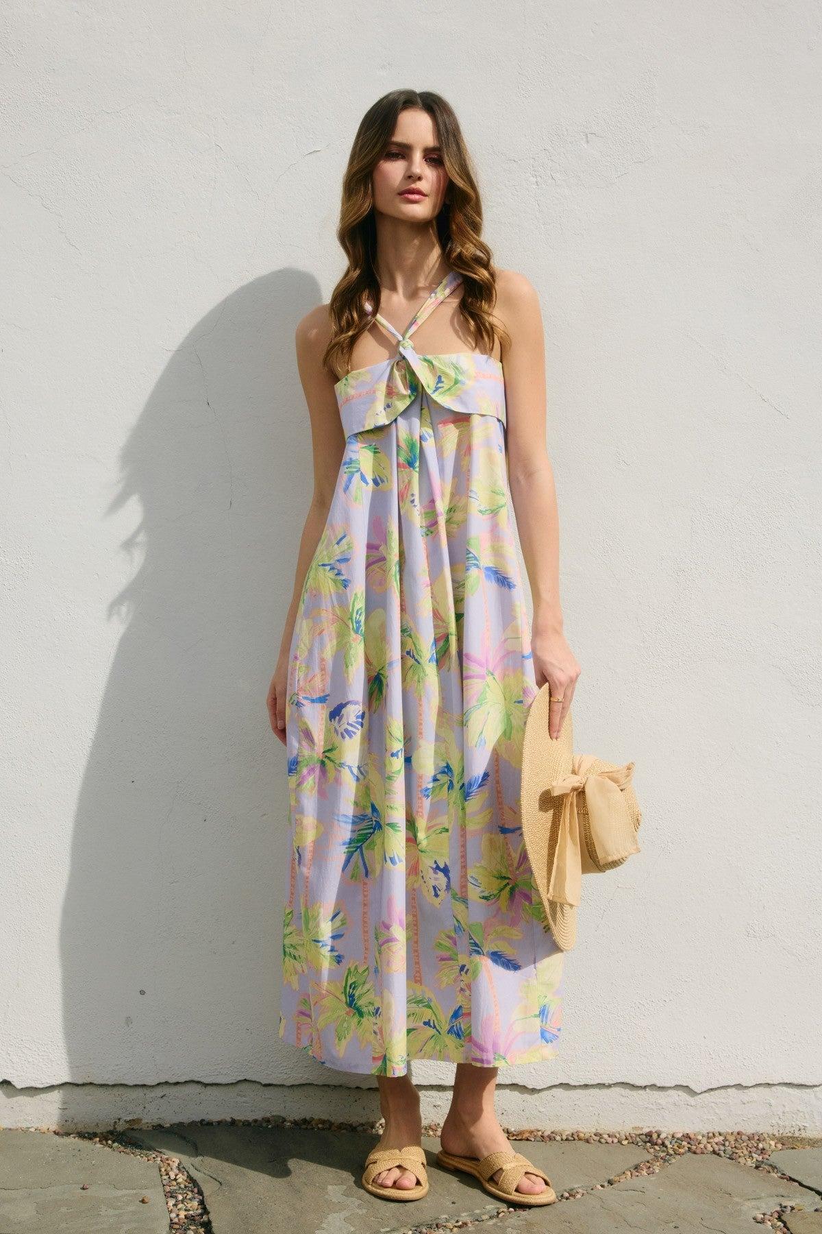 Baha Blues Palm Tree Maxi Dress Product Image