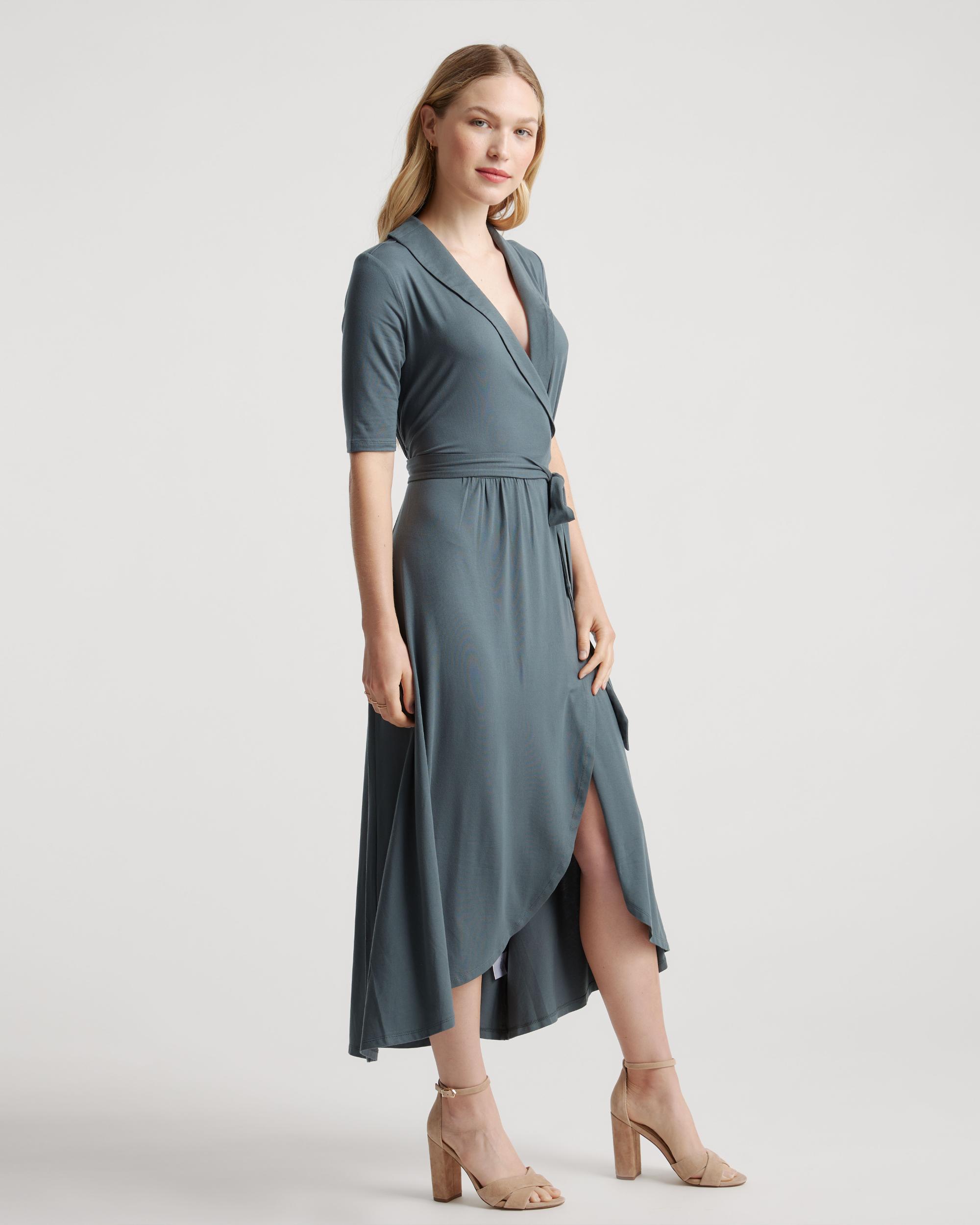 Quince | Women's Tencel Jersey Midi Wrap Dress Size XL Product Image