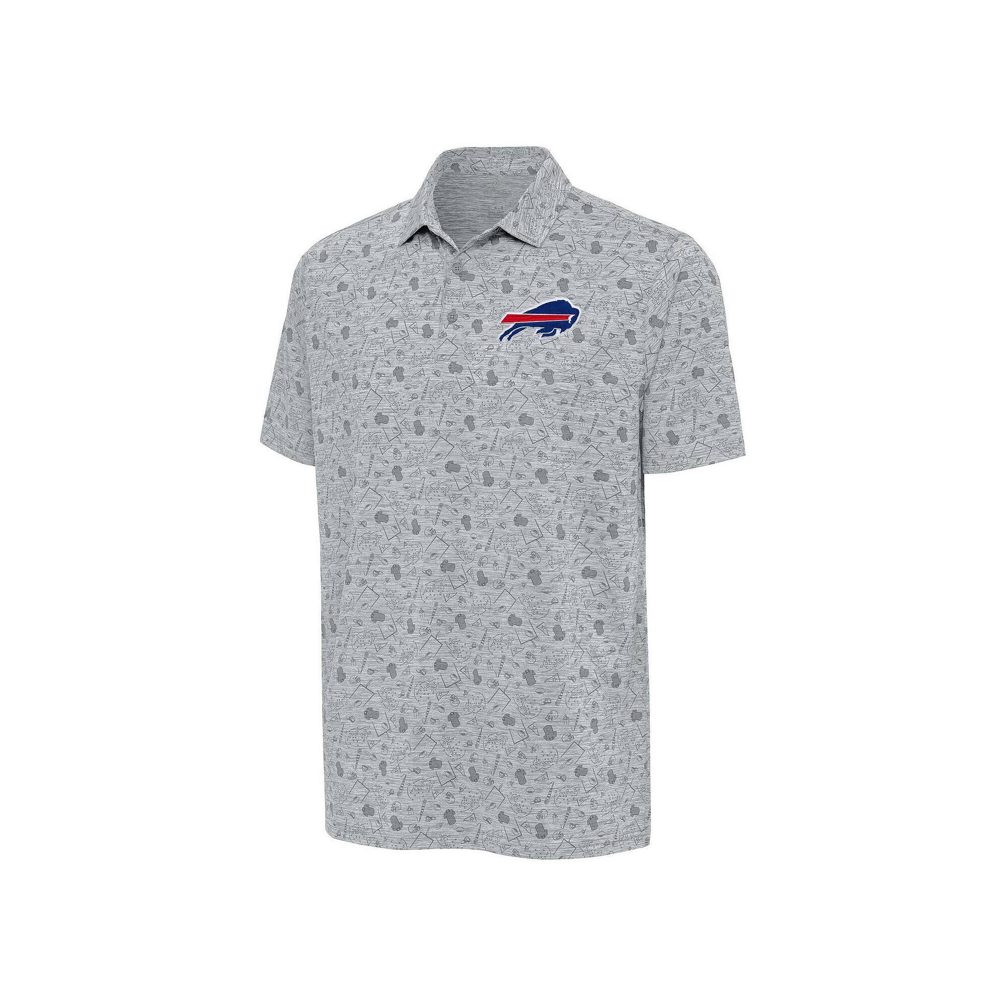 Men's Antigua Heather Gray Buffalo Bills Relentless Polo, Size: 3XL, Grey Product Image