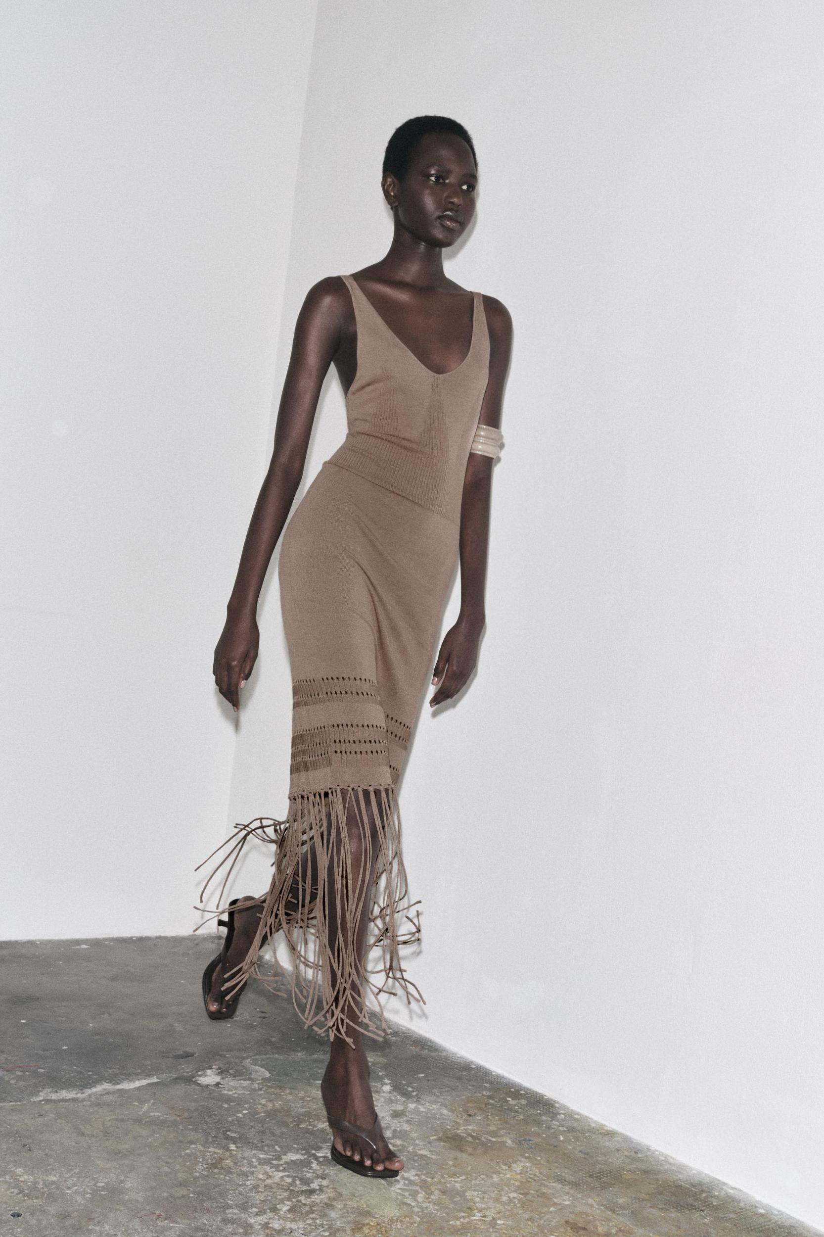 FRINGE KNIT DRESS Product Image