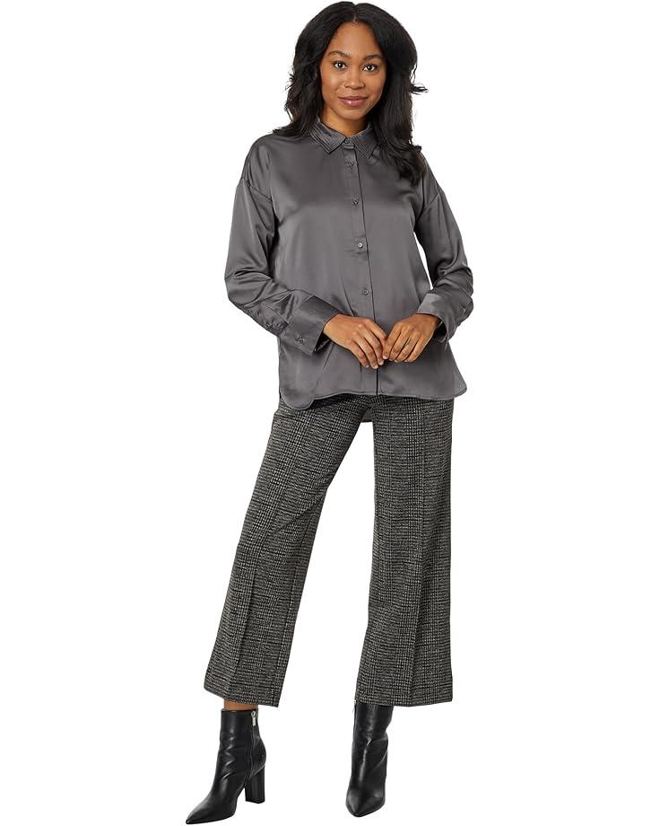 Button Down Long Slv Collared Tall Cuff Blouse 353 Product Image