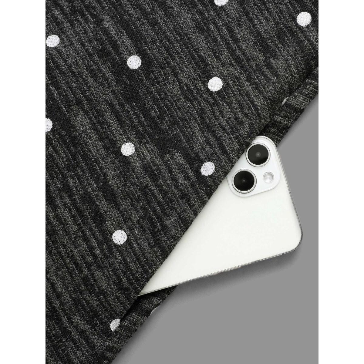 Plus Size Heather Polka Dot Pocket T-shirt DimGray Women Casual Non Round Neck Loose Everyday T-shirts BloomChic 22-24/3X Product Image