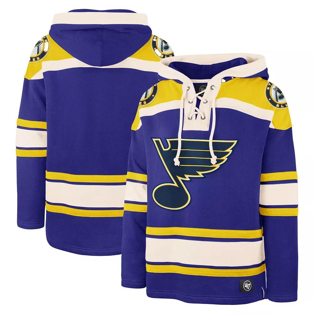 Men's '47 Blue St. Louis Blues Superior Lacer Pullover Hoodie, Size: Medium Product Image