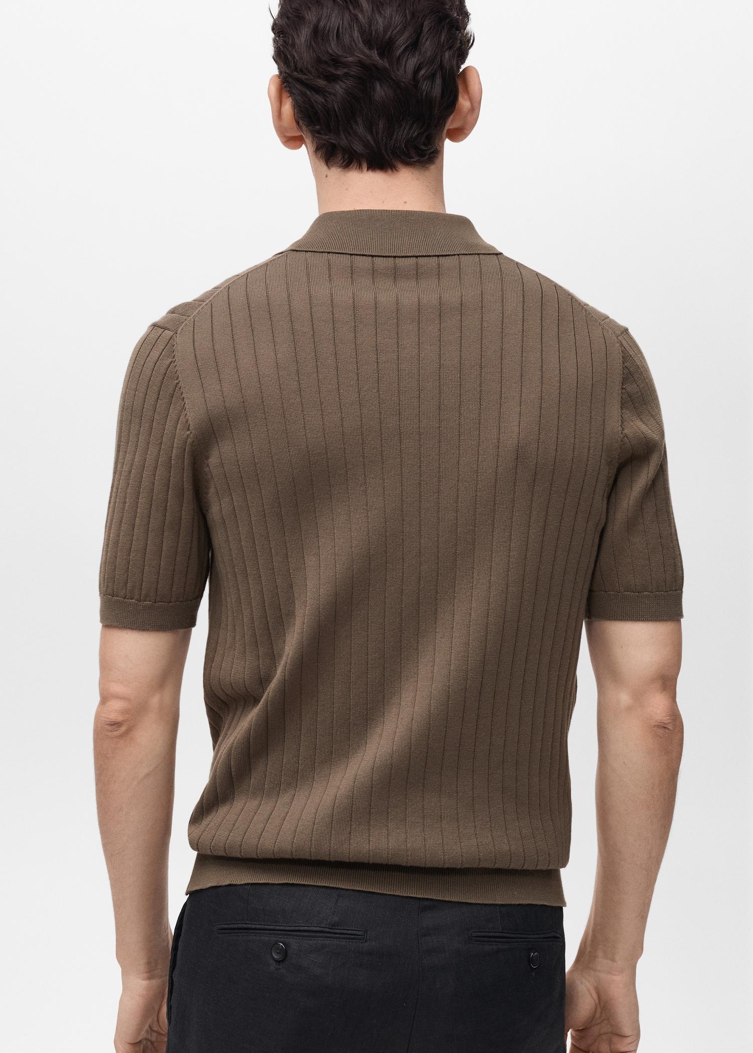 Fine rib-knit shirt - Men | MANGO USA Product Image