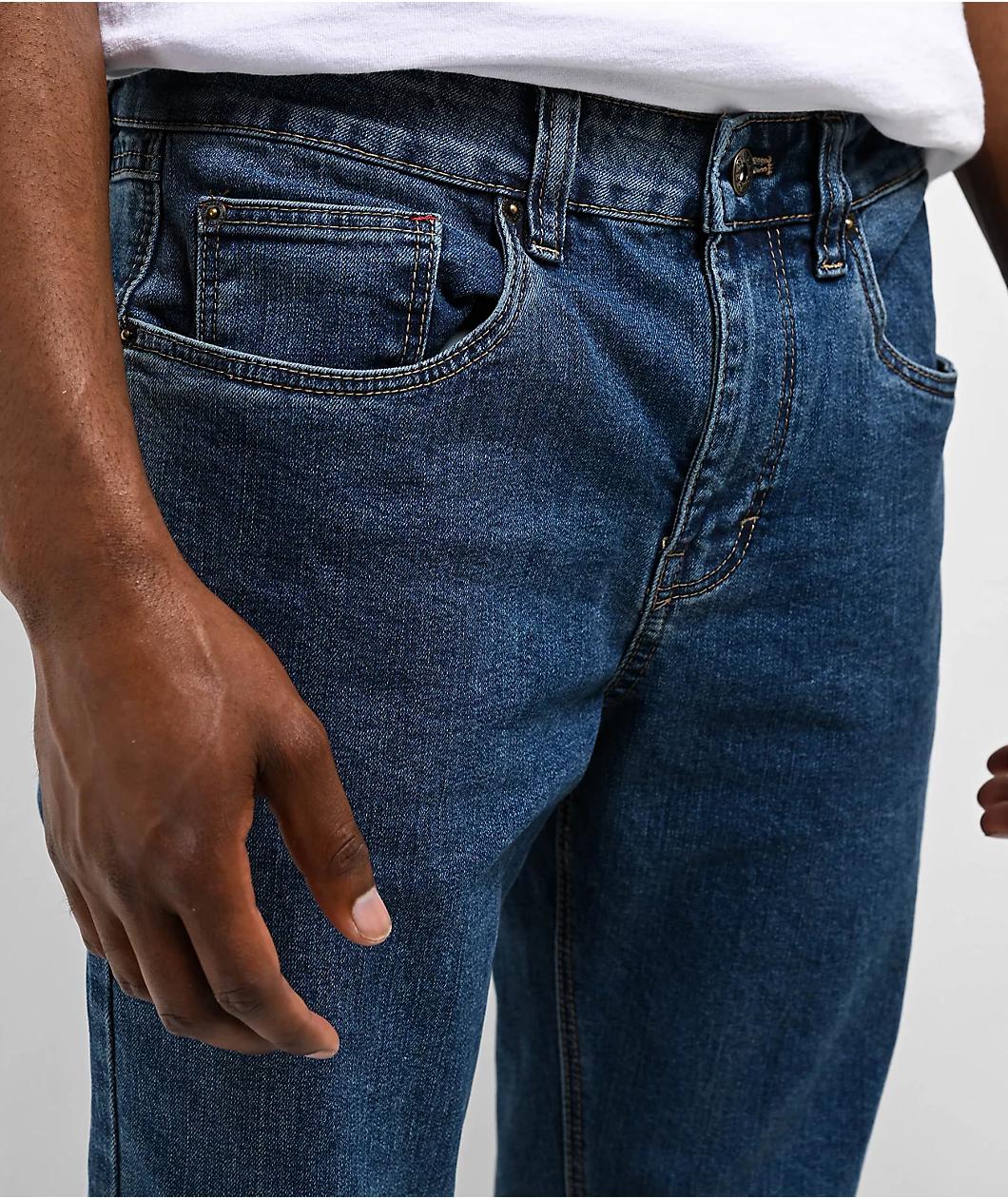 Freeworld Skinny Dark Blue Denim Jeans Product Image