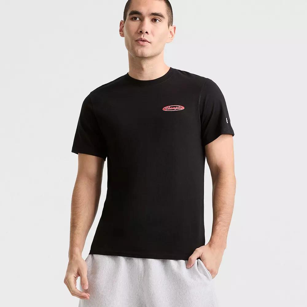 Men's Champion® Classic Logo Globe Graphic Tee, Size: Small, Black Product Image