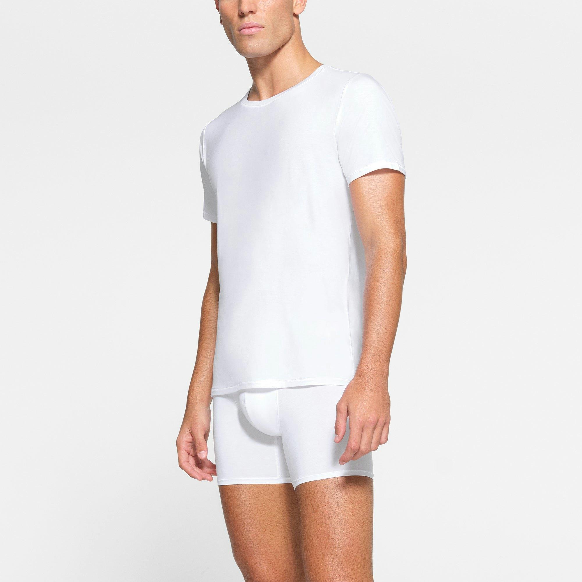 SKIMS STRETCH MENS T-SHIRT 3-PACK | CHALK Product Image