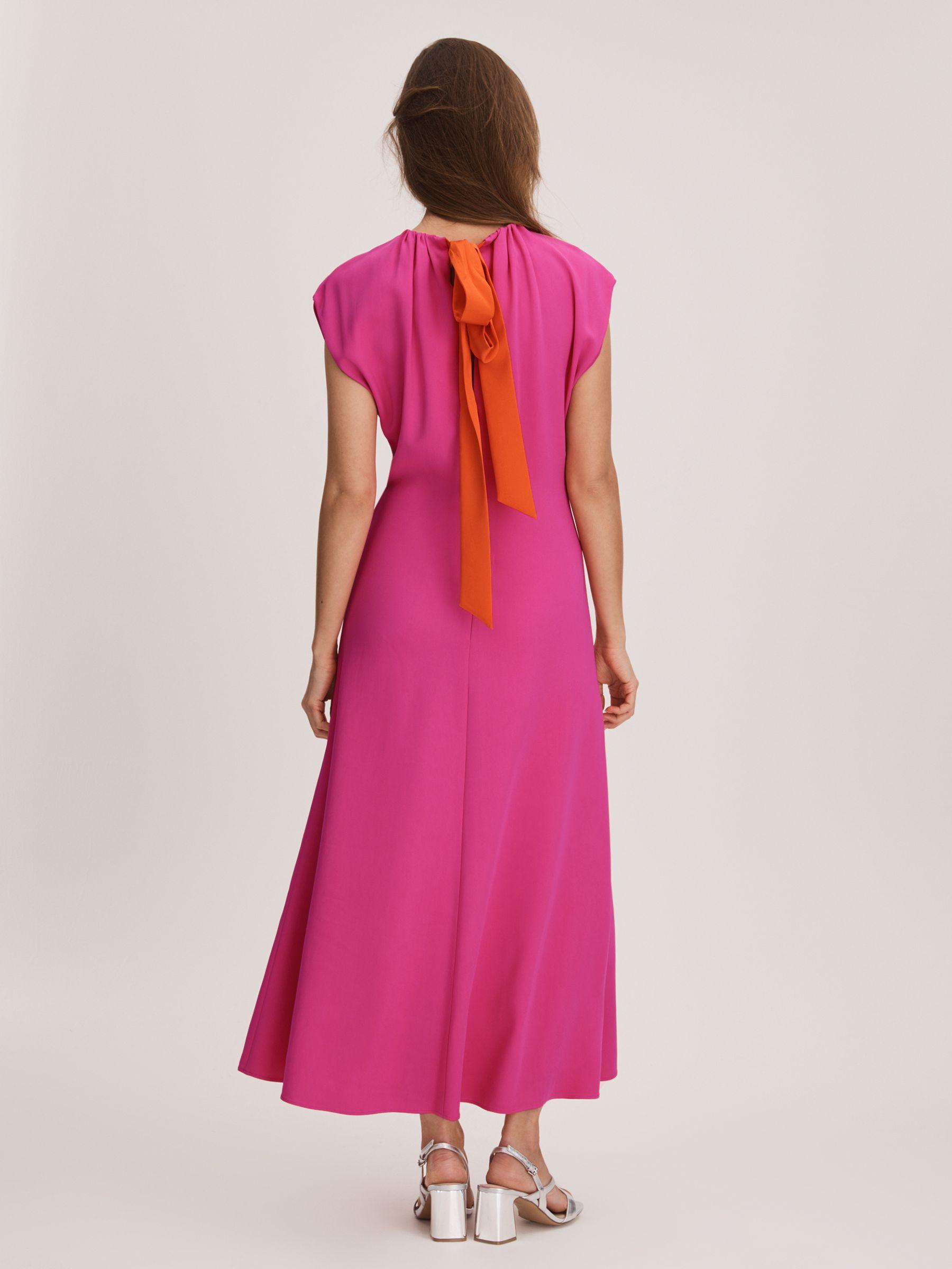 Florere Tie Back Midi Dress in Deep Pink Product Image