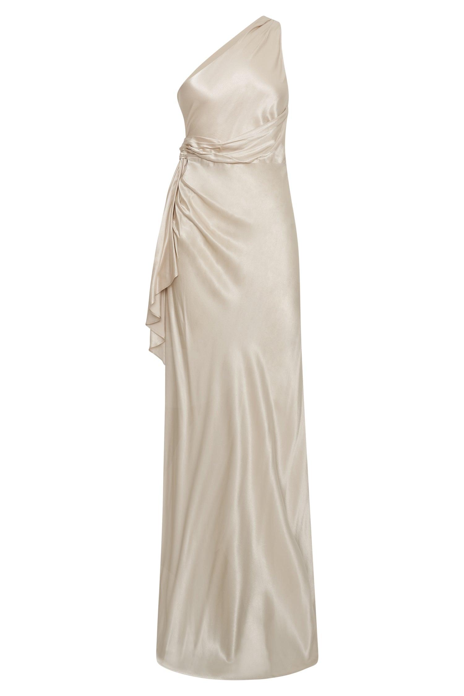 Calliope One Shoulder Maxi Dress - Blush Gold Product Image