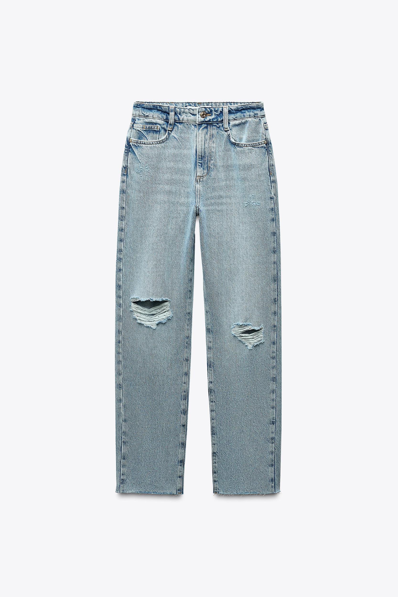 Z1975 HIGH WAIST STRAIGHT LEG RIPPED JEANS Product Image