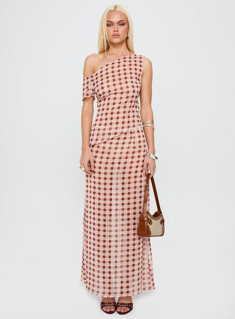 Surina Skirt Peach Check Product Image