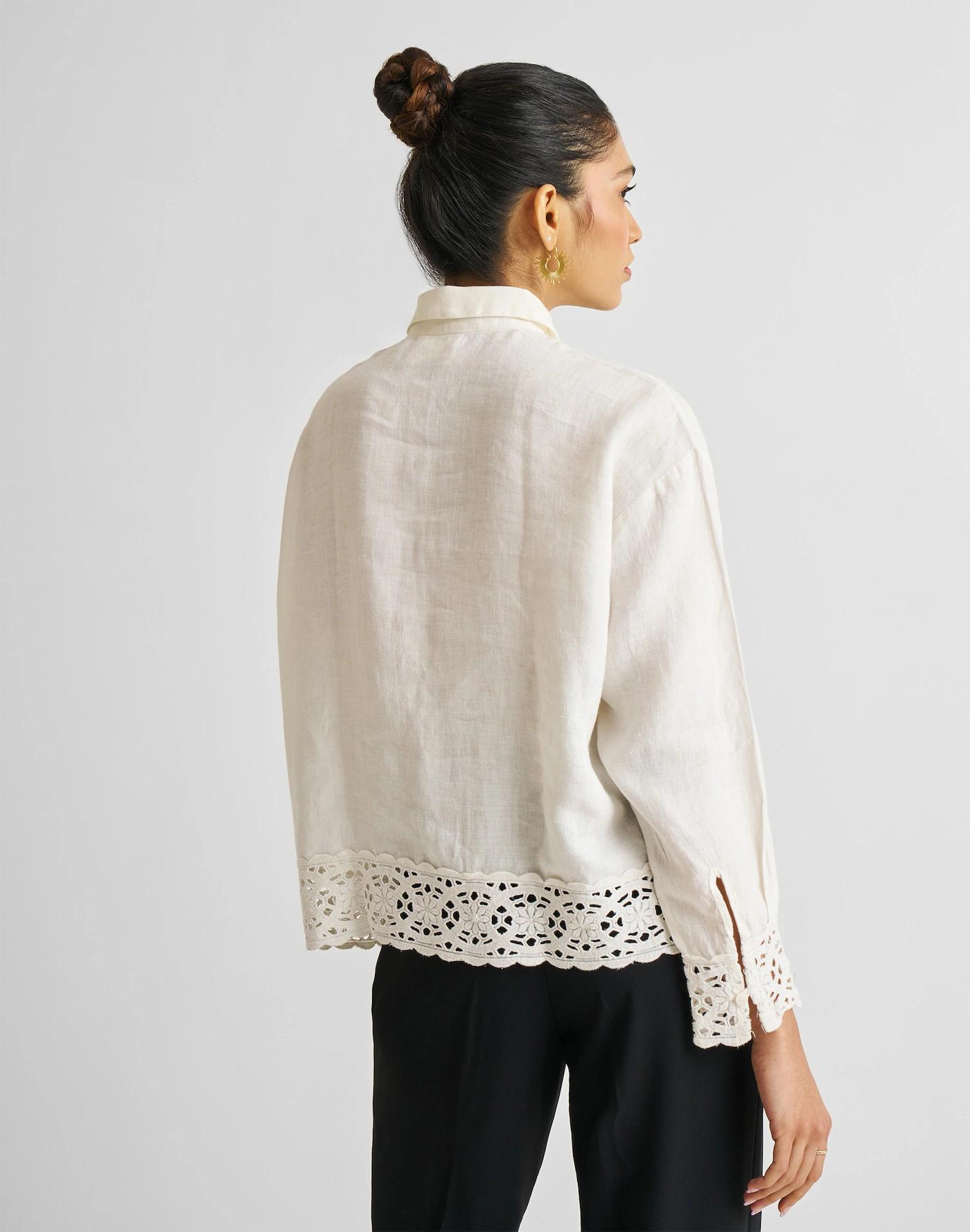 Reistor® Button-down with Embroidered Lace Shirt Product Image