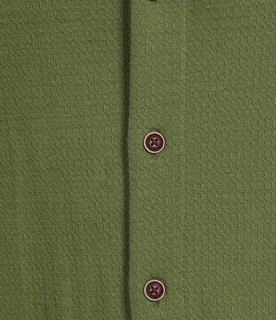 Roundtree & Yorke Short Sleeve Waffle Coatfront Shirt Product Image