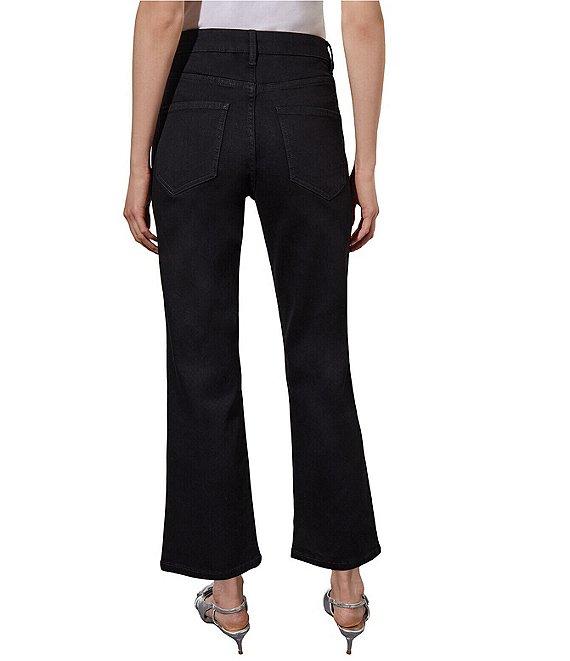 Ming Wang Stretch Denim Crystal Stud Front Detail Flared-Leg Ankle Jeans Product Image