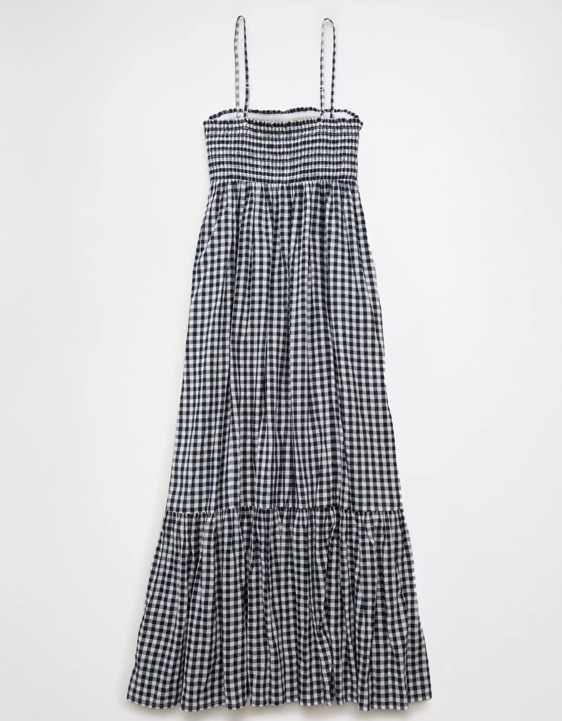 AE Gingham Babydoll Maxi Dress Product Image