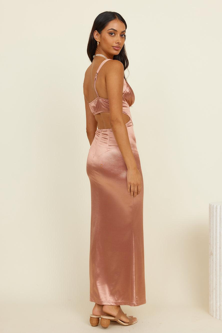 Between Us Maxi Dress Brown Product Image