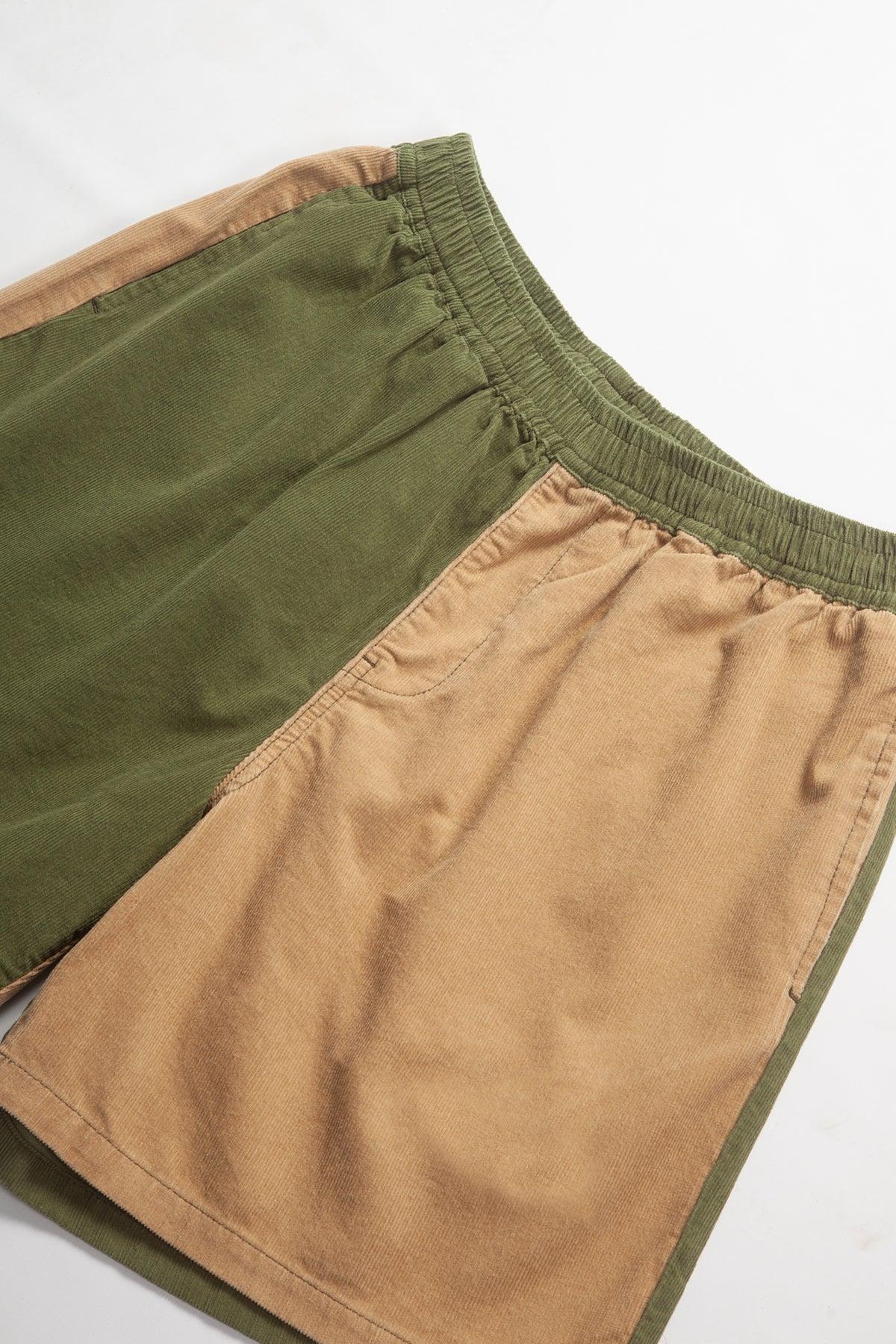 Blacksmith - Corduroy Easy Shorts - Olive/Tan Product Image