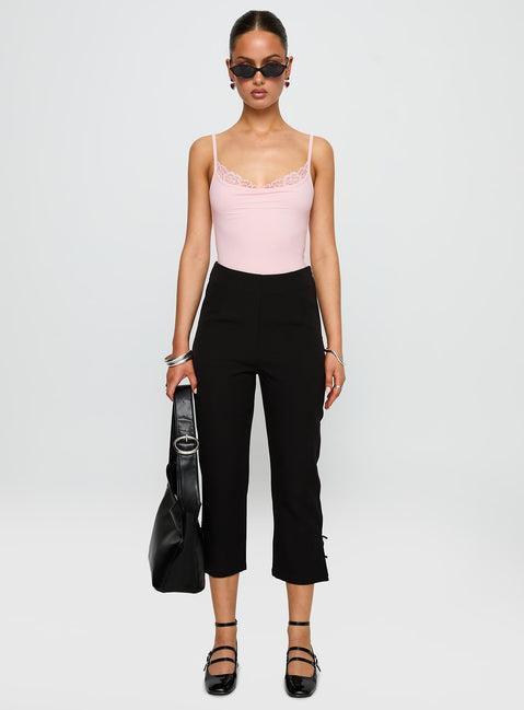 Aetherial Lace Detail Bodysuit Pink Product Image