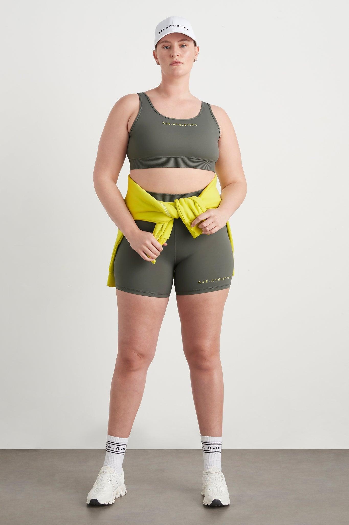 High Rise Pintuck Mid Length Bike Shorts 625 Product Image