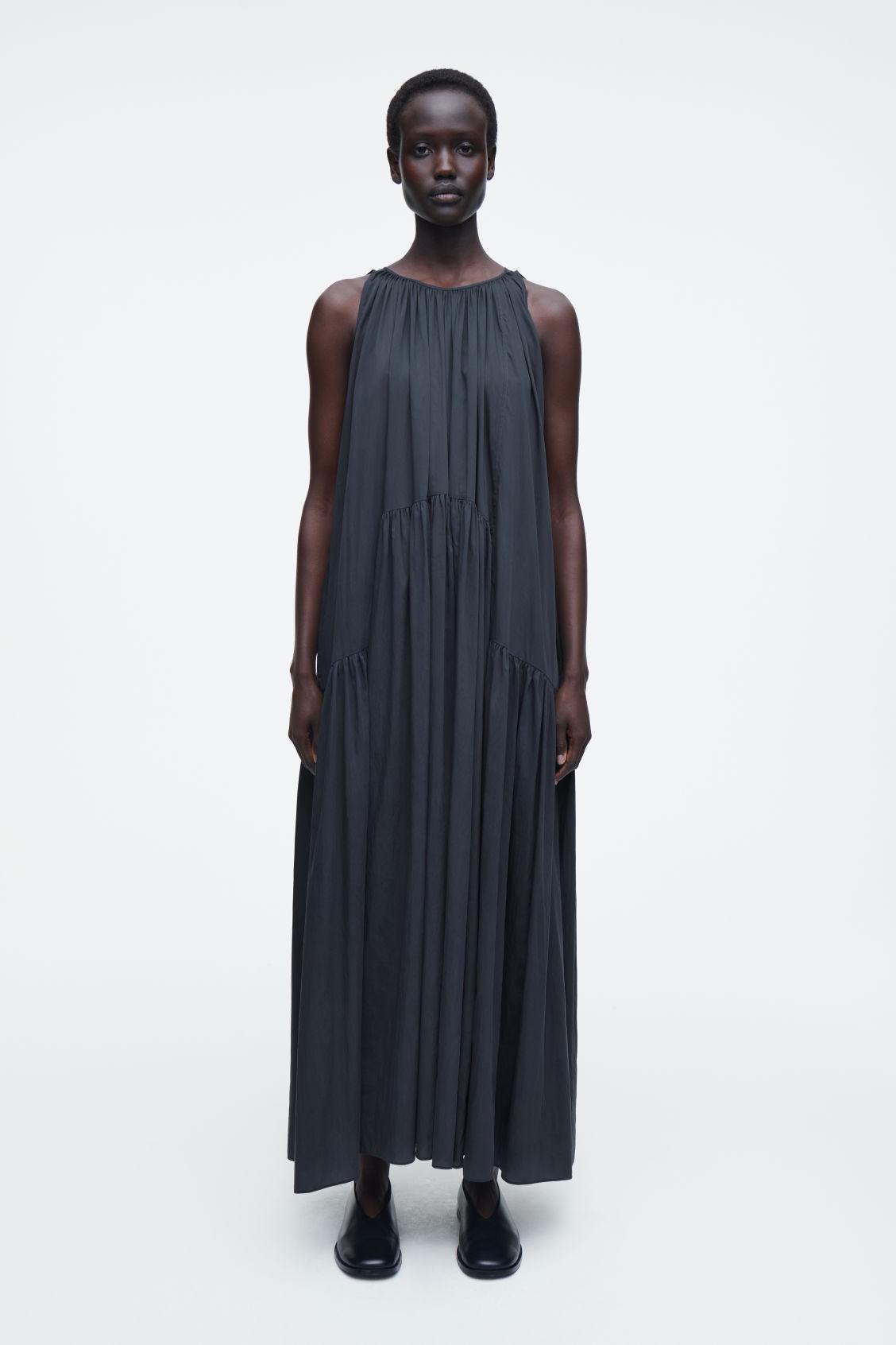 GATHERED HALTERNECK MAXI DRESS Product Image