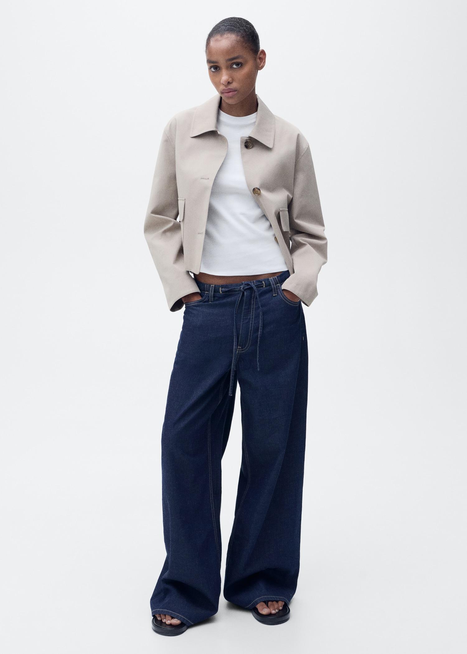 Fitted cotton t-shirt - Women | MANGO USA Product Image