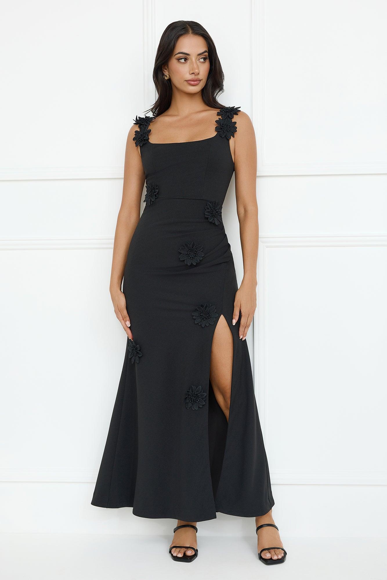 Moonlight Veil Maxi Dress Black Product Image