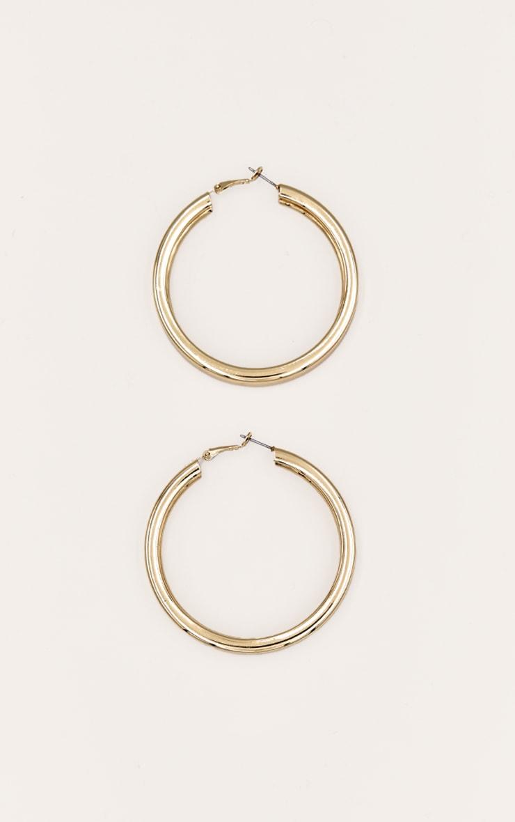 Gold Thick Chunky Statement Hoop Earrings Product Image