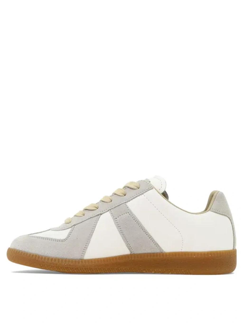 MAISON MARGIELA Replica Leather And Suede Sneakers In White Product Image