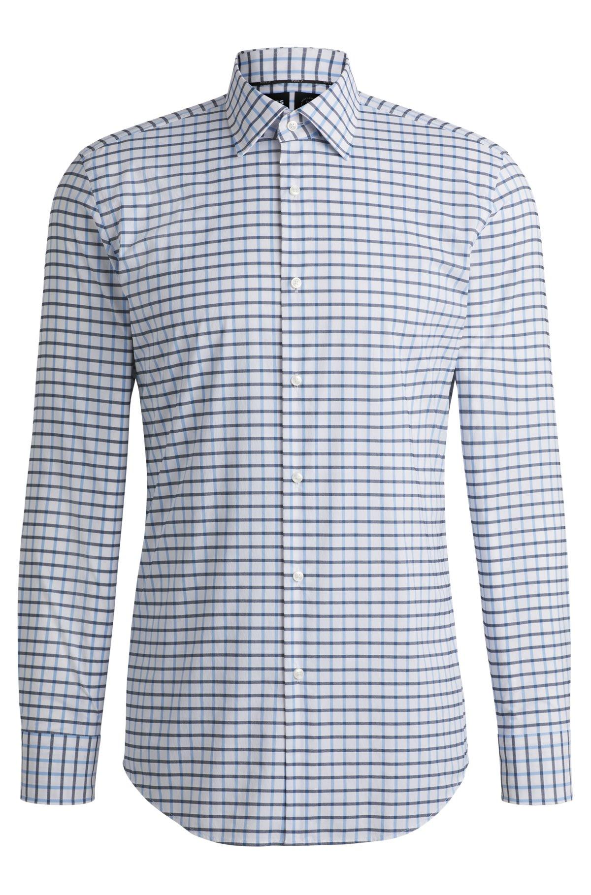 Slim-fit shirt in checked performance-stretch material Product Image