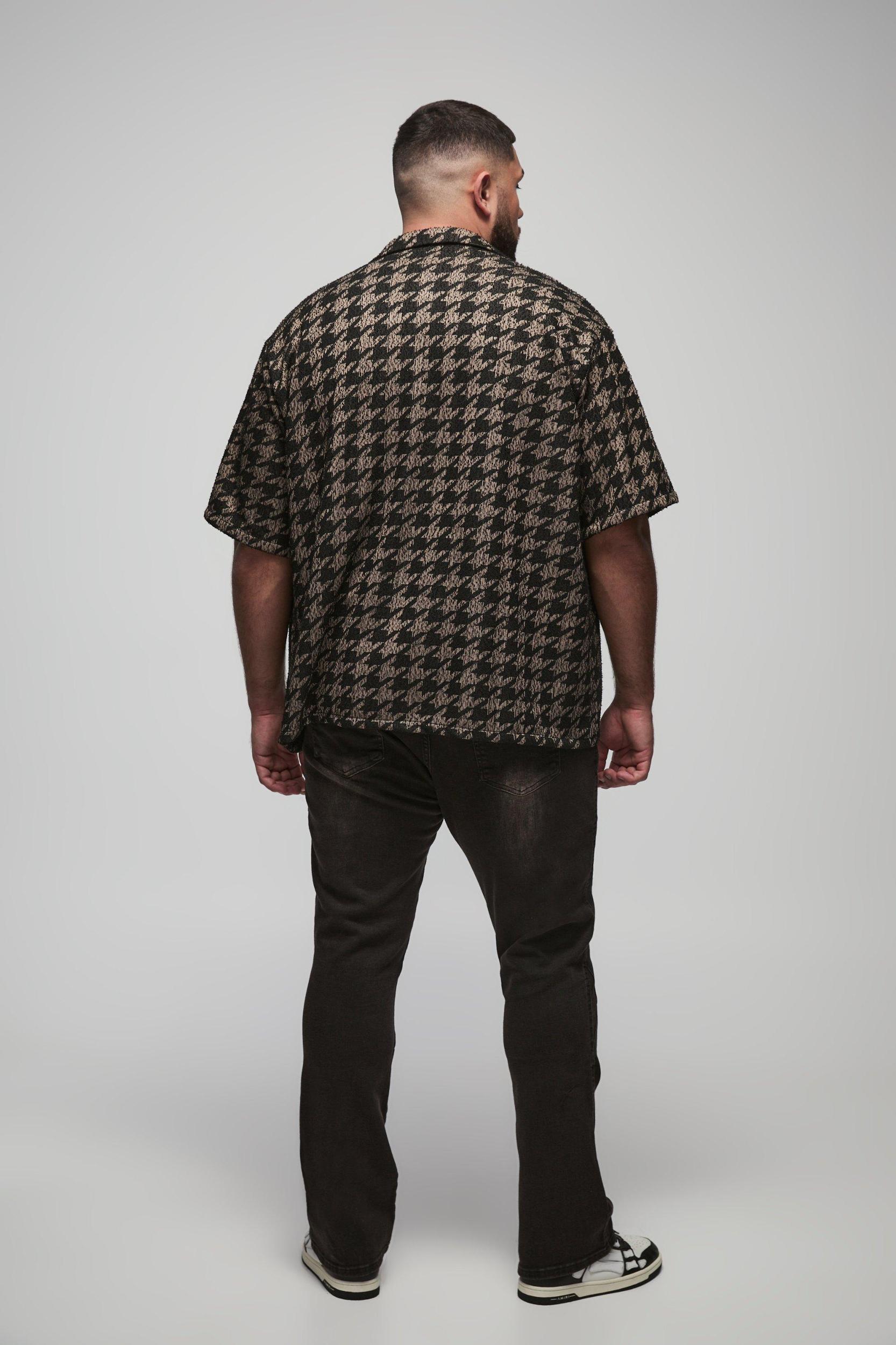 Plus Stretch Skinny Seam Detail Flared Jeans | boohooMAN USA Product Image