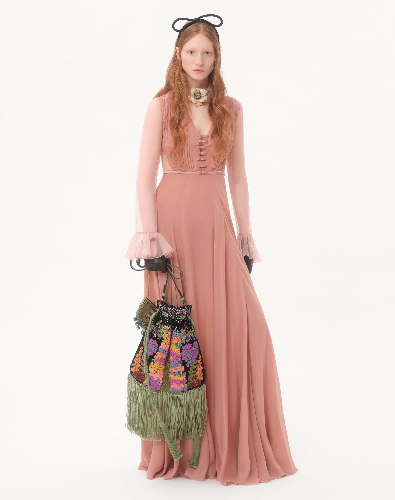 Valentino Garavani Nellcôte Alice Embroidered Bag With Fringes Product Image
