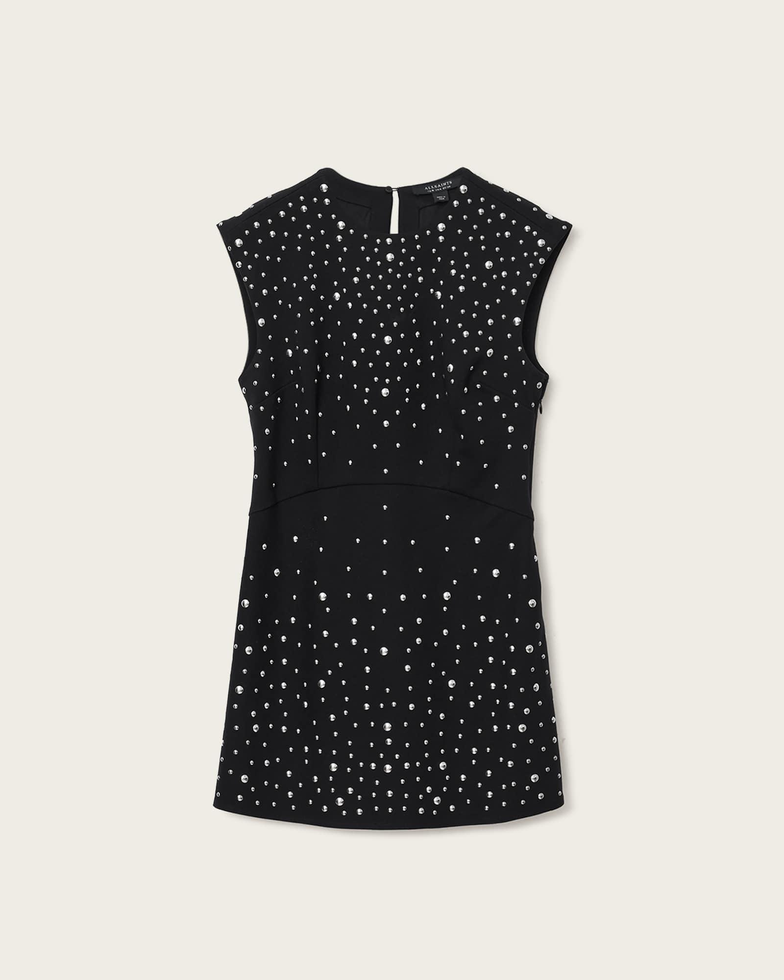 Tamara Embellished Mini Dress Black | ALLSAINTS US Product Image