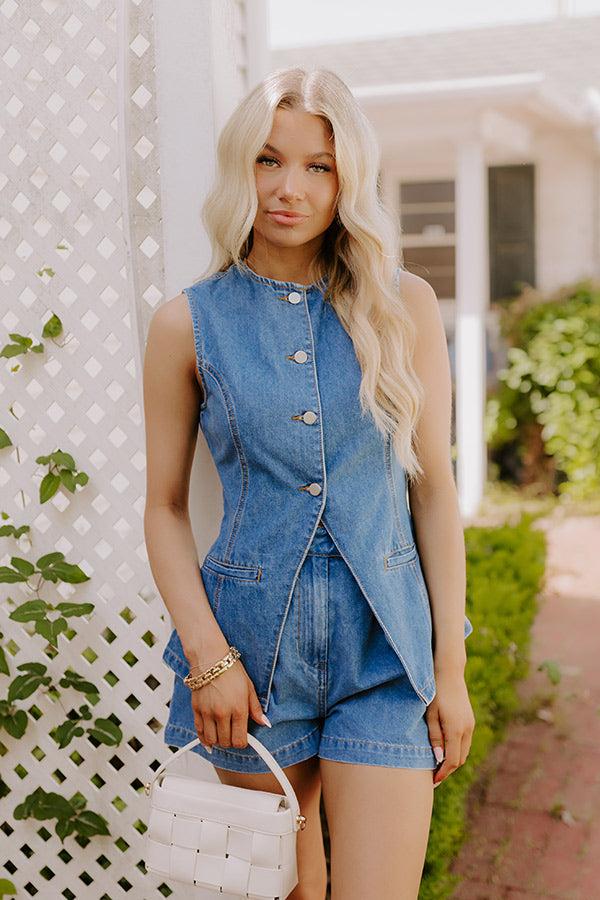 Midtown Muse Denim Vest Top Product Image