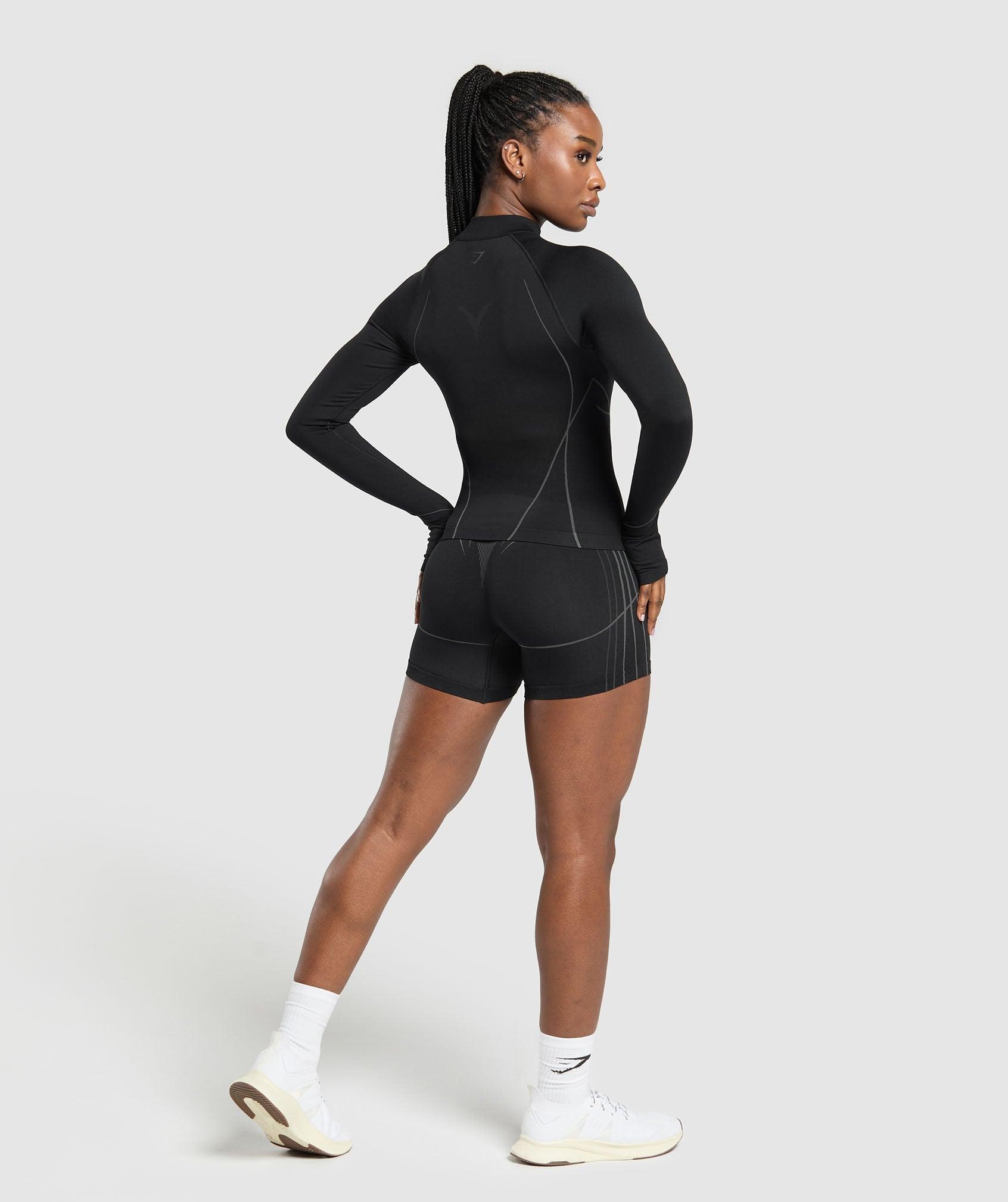 Gymshark Apex Seamless 1/4 Zip Pullover - Black/Graphite Grey Female Product Image