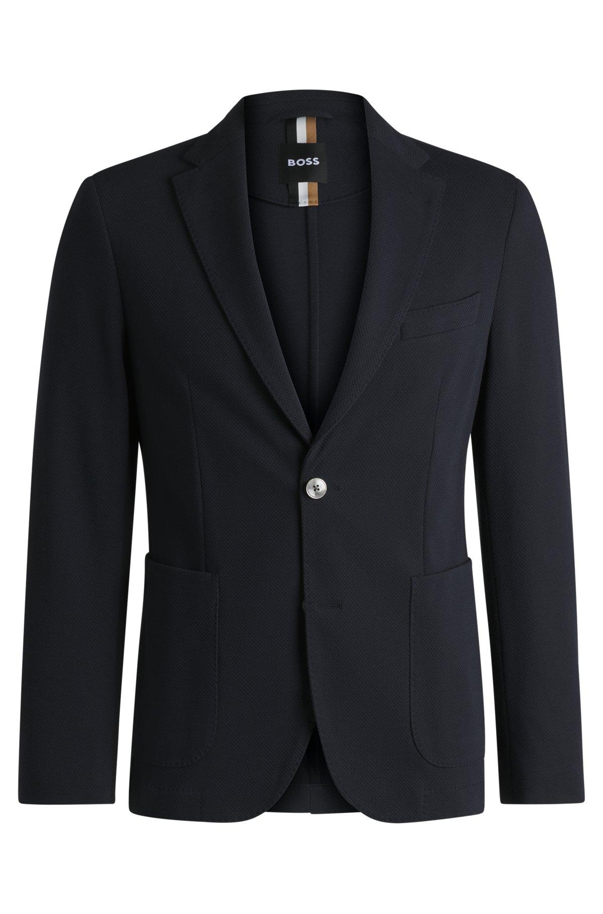 Slim-fit blazer in micro-patterned cotton Product Image