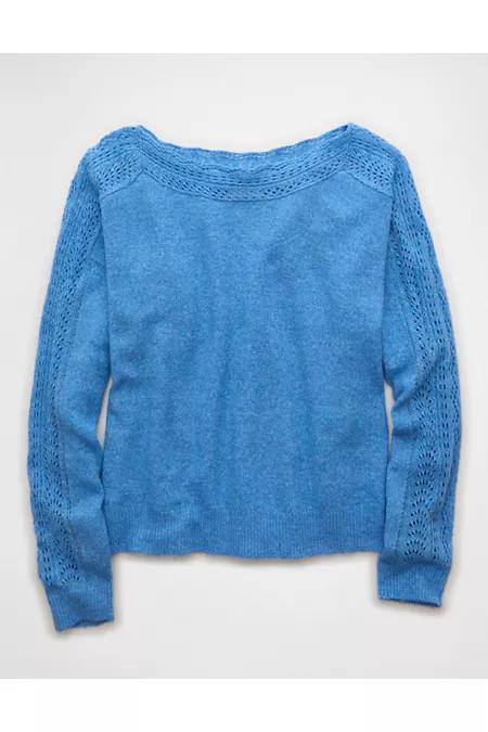 AE Whoa So Soft Lace Sweater Product Image