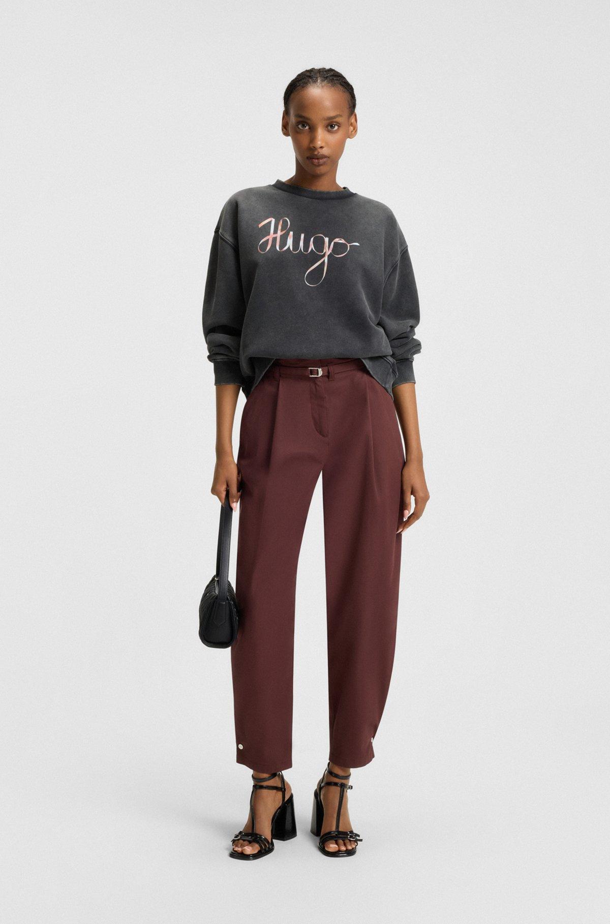 Cotton-terry sweatshirt with creative artwork Product Image