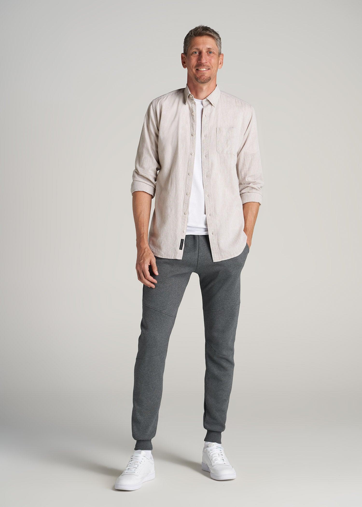 Wearever Fleece Joggers for Tall Men in Charcoal Mix Male Product Image