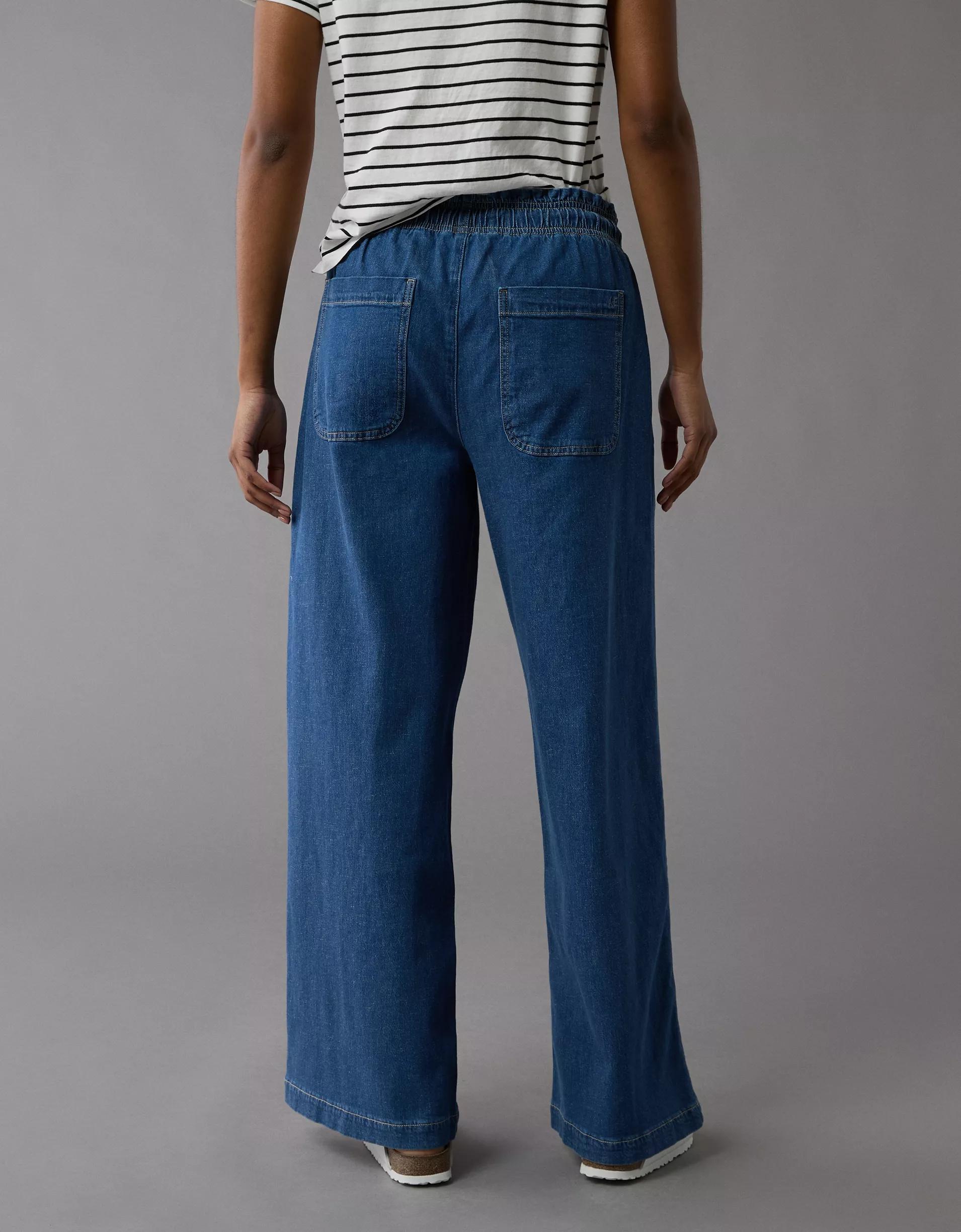 AE Dreamy Drape Linen-Blend Pull-On Pant Product Image