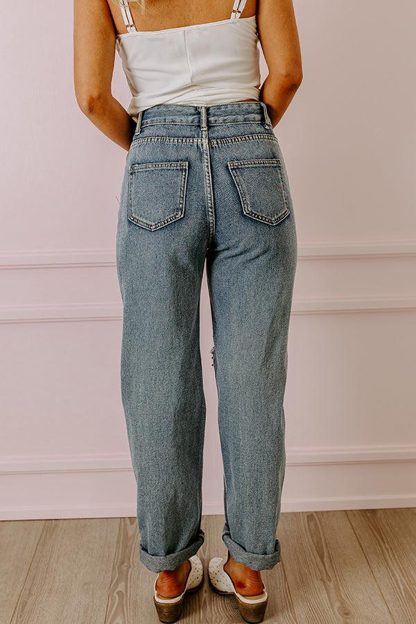 The Quinton High Waist Embellished Straight Leg Jean Product Image