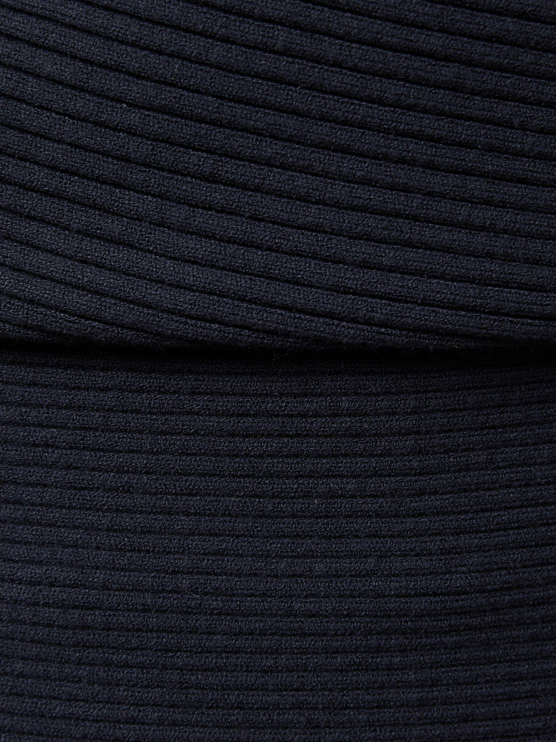 Asymmetric Draped Knitted Jumper in Navy Product Image