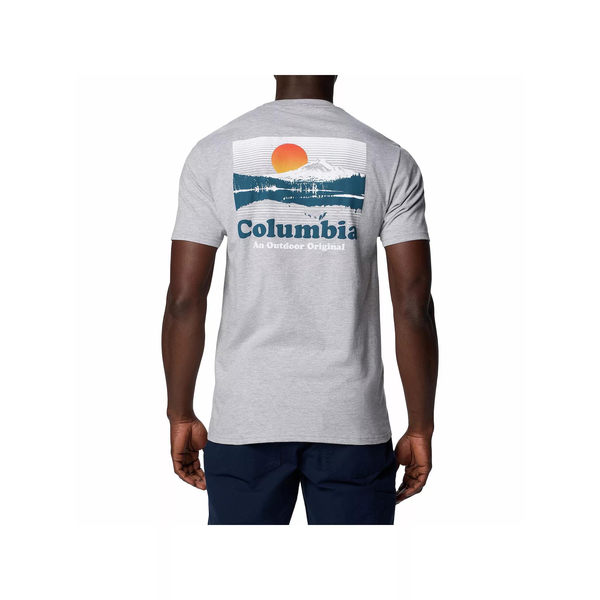 Men's Columbia Outdoor Gear Short Sleeve Graphic Tee, Size: Large, Grey Grey Product Image